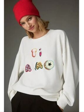 Anthropologie Maeve Ti Amo Graphic Sweatshirt